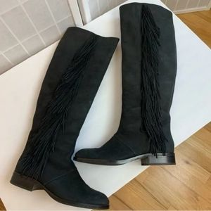 NEW Sam Edelman Josephine boots suede fringe knee high riding boots 7.5